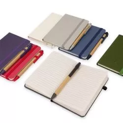 Bloco Caderneta Palha de Trigo com Caneta Personalizado Para dar de brinde