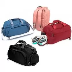 Bolsa Esportiva Resistente a Água com Compartimento para Sapatos Personalizada Para dar de brinde