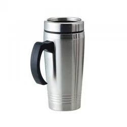Caneca Metal com Tampa e Alça Plástica Personalizada Para dar de brinde