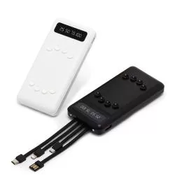 Carregador Power Bank 10.000mAh com Lanterna e Multissaídas Personalizado Para dar de brinde