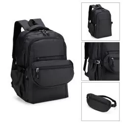 Conjunto Mochila e Pochete Couro Sintético
