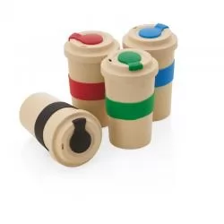 Copo Ecológico com Pegador e Tampa em Silicone Personalizado Para dar de brinde