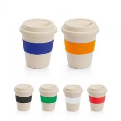 Copo Ecológico de Viagem com Tira em Silicone Personalizado Para dar de brinde