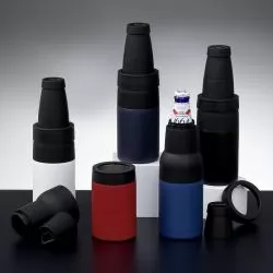 Copo Térmico Porta Lata ou Porta Long Neck com Abridor Personalizado Para dar de brinde