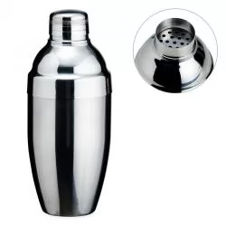 Coqueteleira Metal com Peneira e Tampa Protetora Personalizada Para dar de brinde
