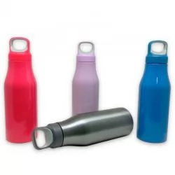 Garrafa Squeeze Metal com Alça para Transporte Personalizada Para dar de brinde