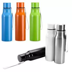 Garrafa Squeeze Metal com Alça para Transporte Personalizada Para dar de brinde