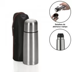 Garrafa Squeeze Metal Térmico com Tampa Rosqueável Personalizada Para dar de brinde