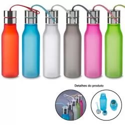 Garrafa Squeeze Plástico com Filtro e Tampa de Metal Personalizada Para dar de brinde