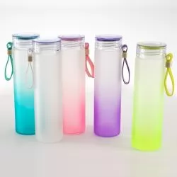 Garrafa Squeeze Vidro Jateado Bicolor Personalizada Para dar de brinde