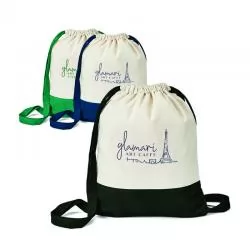 Mochila Saco 100% Algodão Detalhe Colorido Personalizada Para dar de brinde