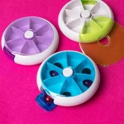 Porta Comprimido Plástico Redondo Personalizada Para dar de brinde