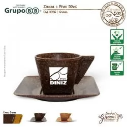 Xícara e Pires Plástico Personalizada Para dar de brinde